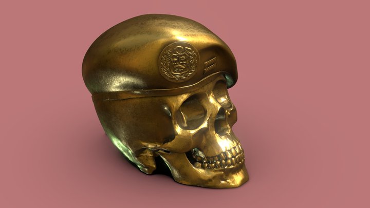 Peruvian Beret Skull 3D Printable 3D Model