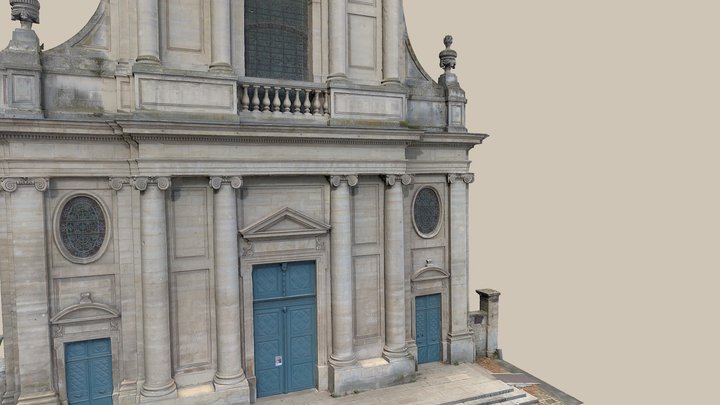 Façade de l'église Notre-Dame de la Gloriette 3D Model
