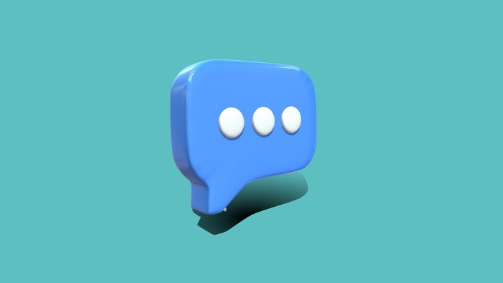 Glossy Glassmorphism Chat Bubble / UI Icon