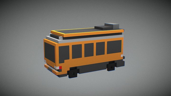 Little Voxel Bus 3D Model