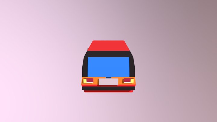 70s Low Poly Car 3D Model