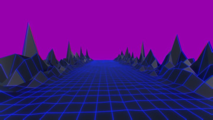 Synthwave | 80s retro style foreground 3D Model