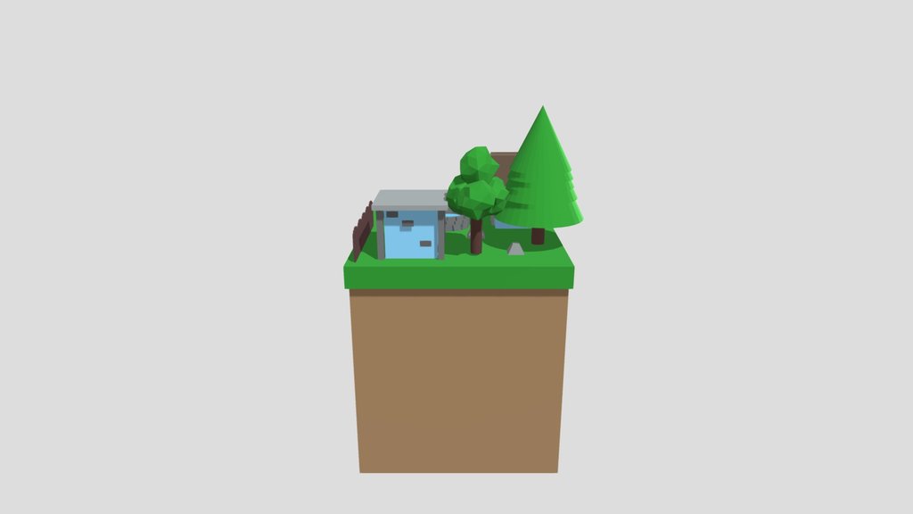 Low-poly floating island.