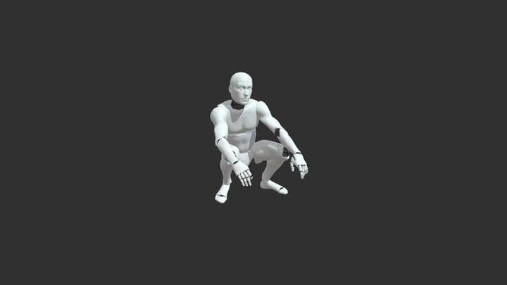 Squatting And Smoking 3D Model