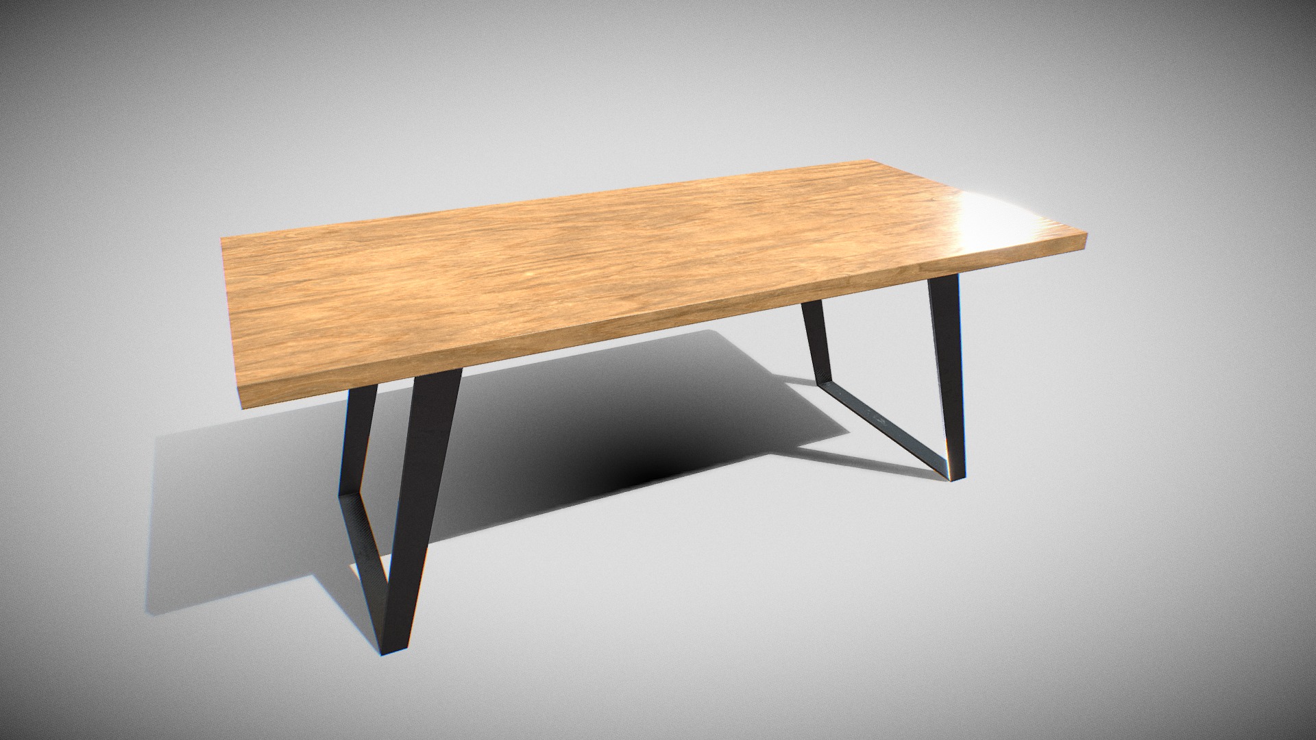 3D model Table wooden 12 - This is a 3D model of the Table wooden 12. The 3D model is about a wooden table with legs.