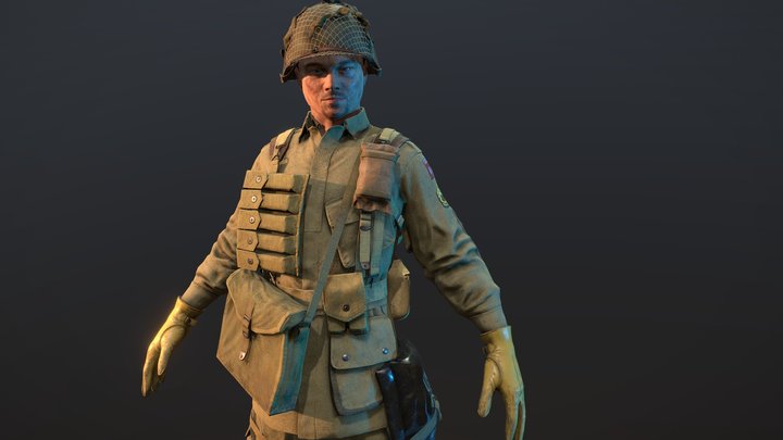 82st Airborne WW2 Soldier 3D Model