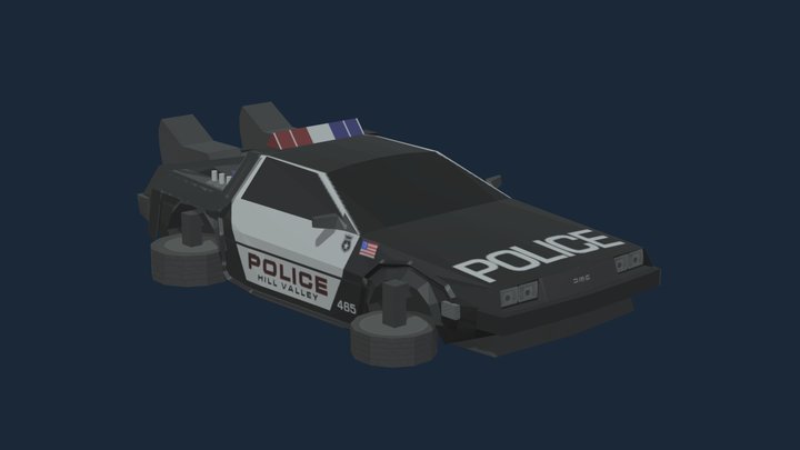 DeLorean Time Machine Police Car - Hover Mode 3D Model