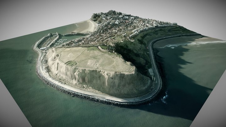 Scarborough, Old Town, Harbour & Castle, Yorks. 3D Model