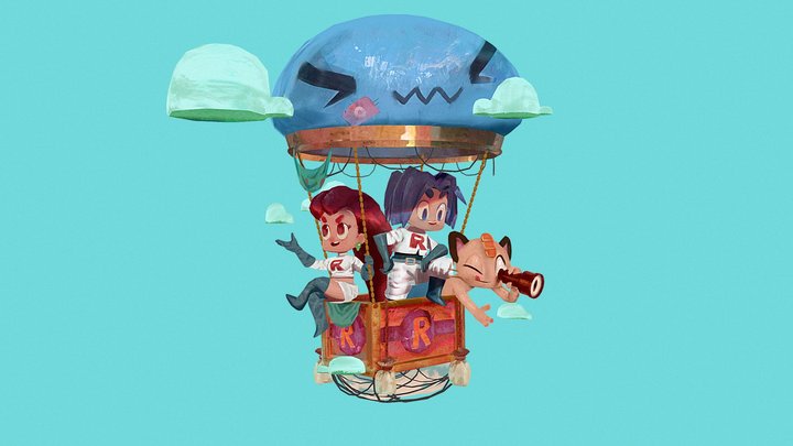 Team Rocket Blimp Ride 3D Model