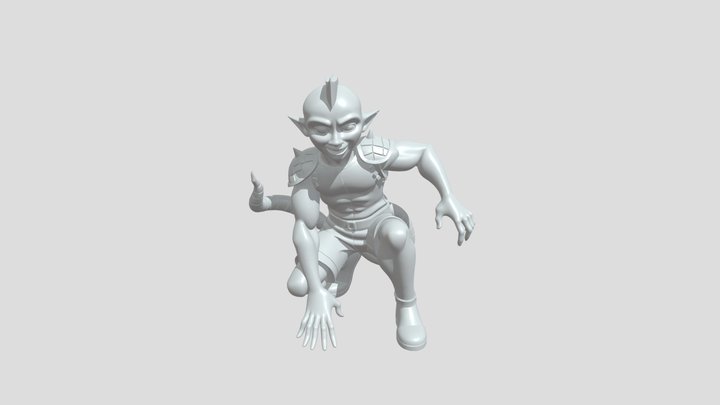 Athletic person with green muscular arms and le 3D Model