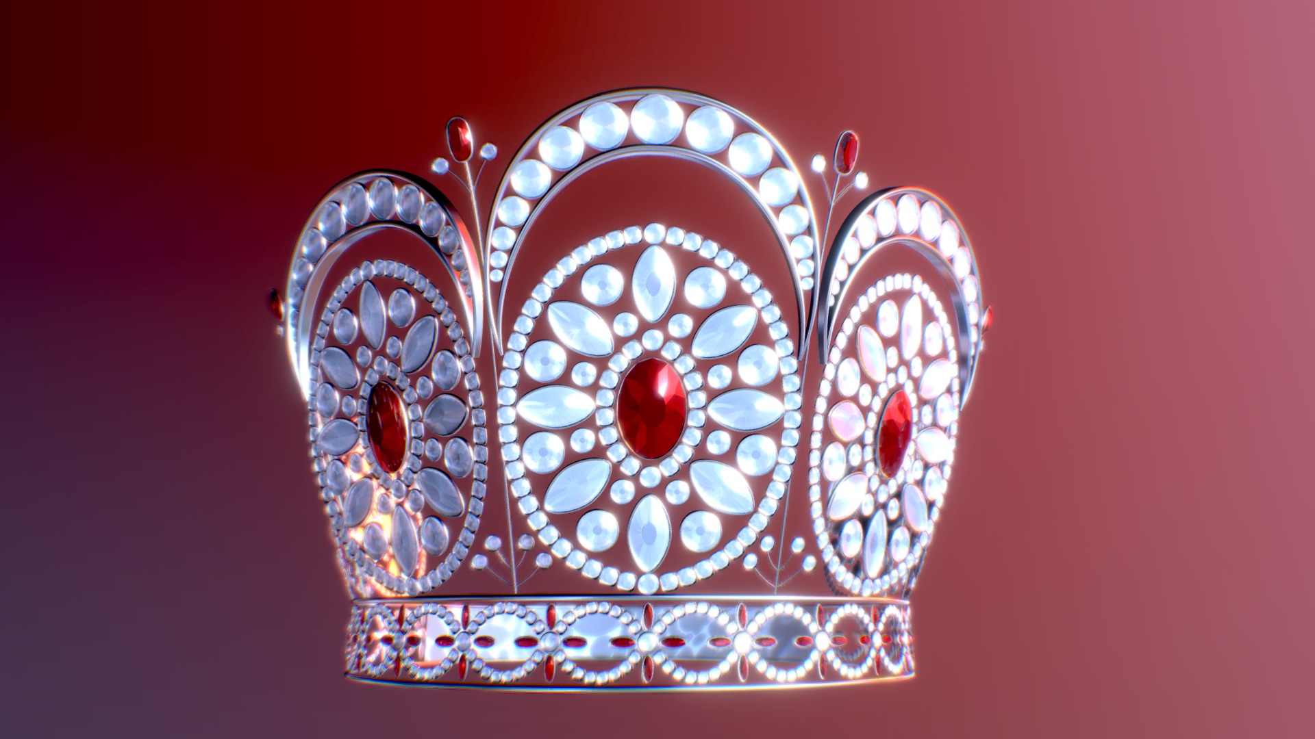 3D model Tiara - This is a 3D model of the Tiara. The 3D model is about a pair of earrings.