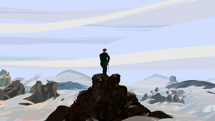 Wanderer above the sea of fog 3D Model