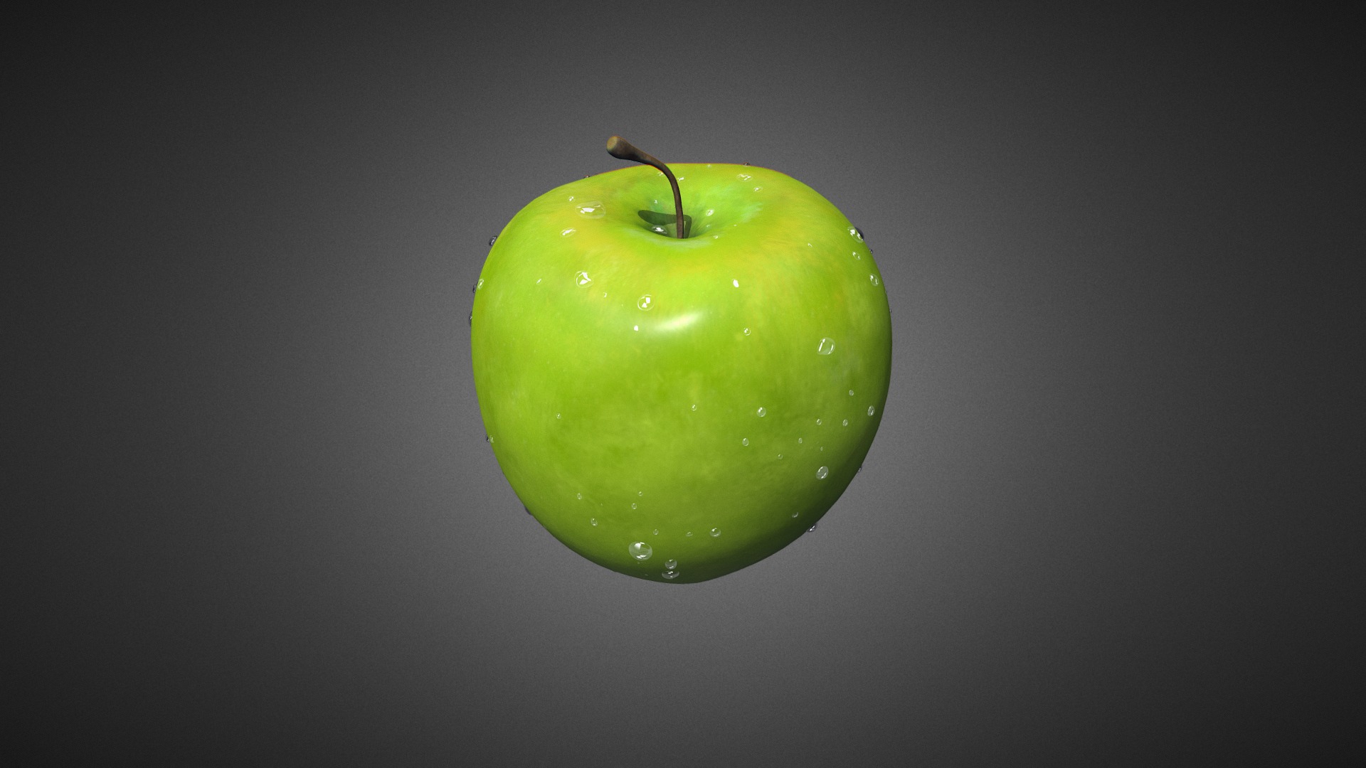 3D model Green Apple - This is a 3D model of the Green Apple. The 3D model is about a green apple with a stem.