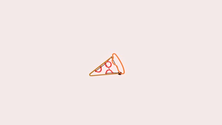 Neon Sign Pizza. 3D Model