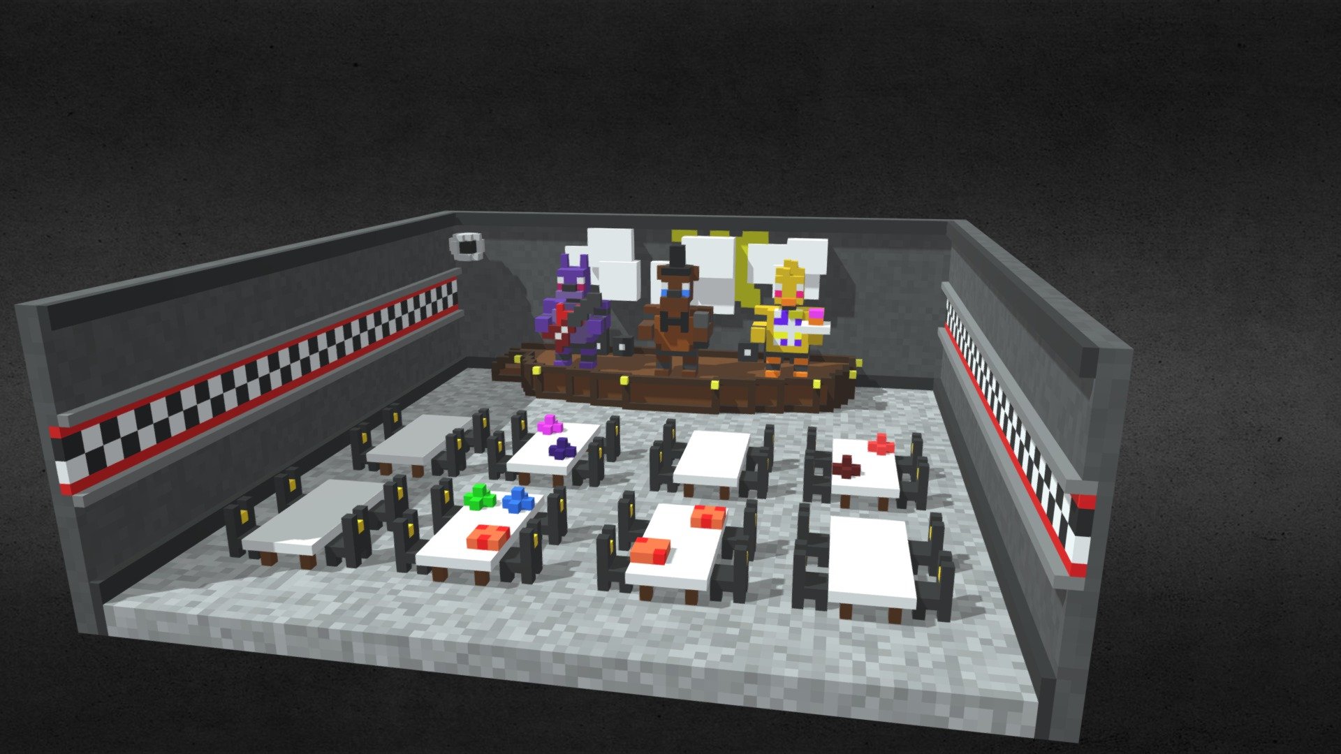 FNAF 1 Party Room - 3D model by Bagels (@eBagels) [51942c6] - Sketchfab