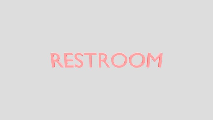 Restrooms sign 3D Model