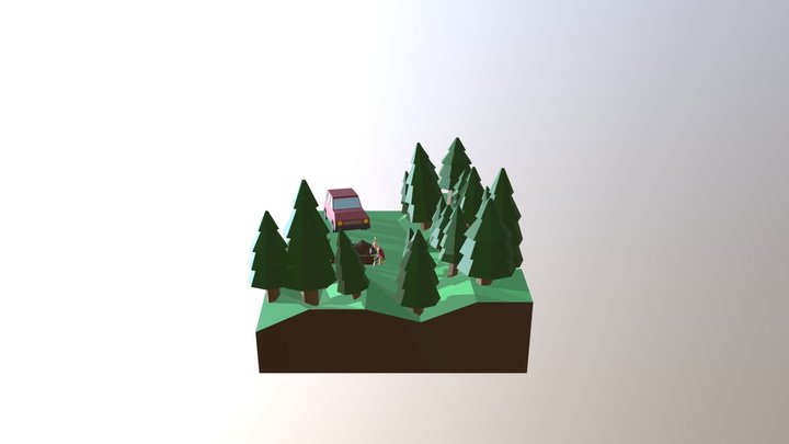 low-poly scene 3D Model