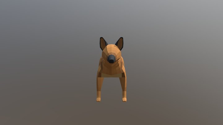 Low Poly German Shepherd Dog 3D Model