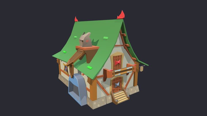 Druid's house and shop 3D Model