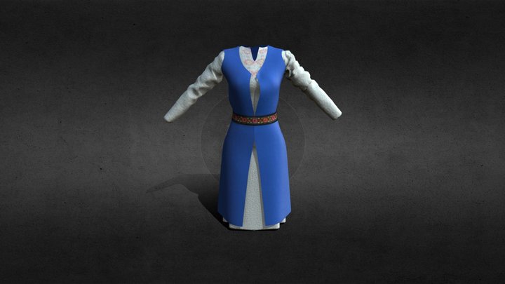 Balkan Folklore Dress 3D Model