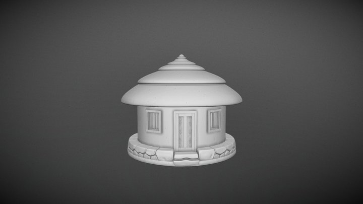Stylized African Village Hut_H