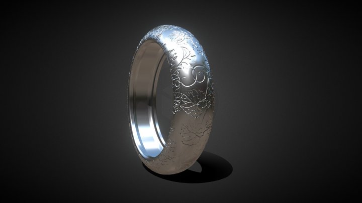 Ring With Nature Details 3D Model