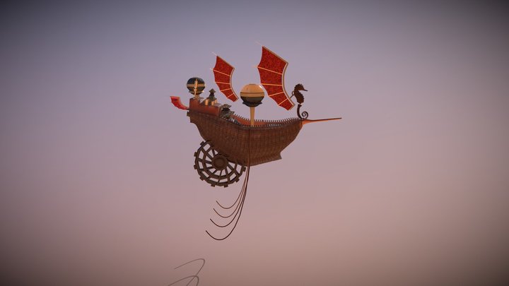 Steampunk Airship 3D Model