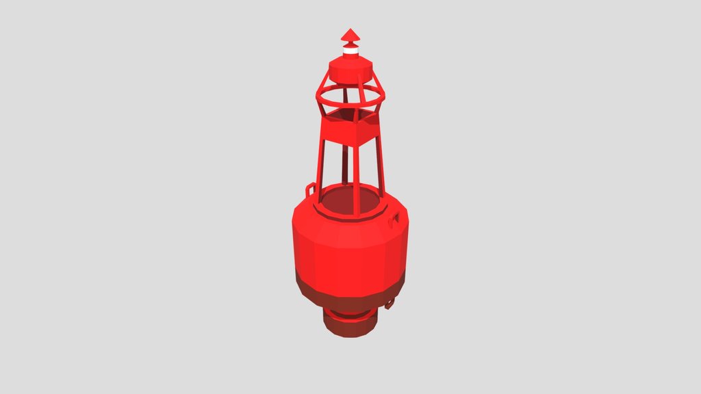Red Marine Navigation Buoy (Game Ready)