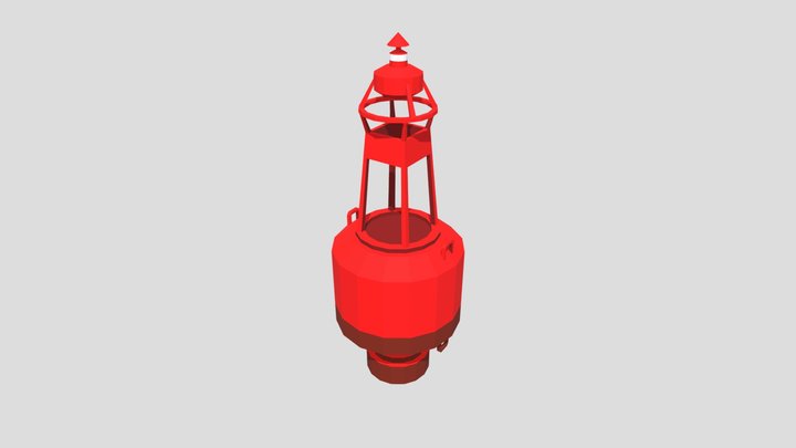Red Marine Navigation Buoy (Game Ready)