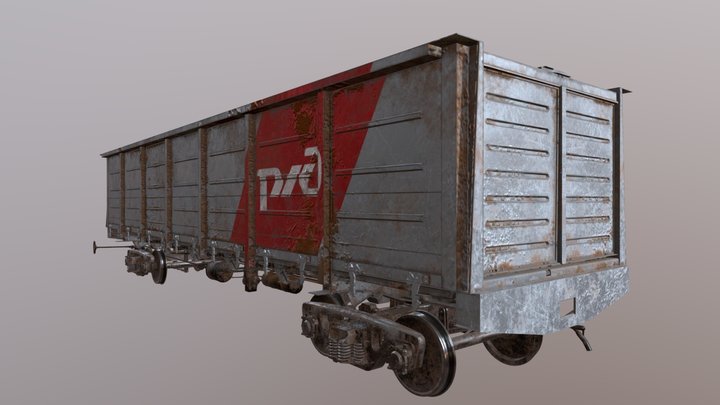 Wagon with hatches 3D Model