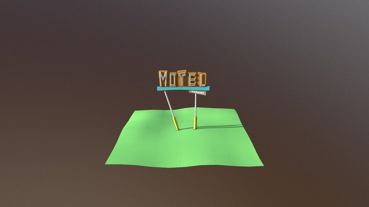 Stylised Motel Sign 3D Model