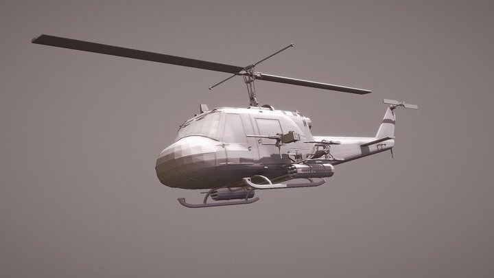 Bell UH-1B Iroquois 3D Model
