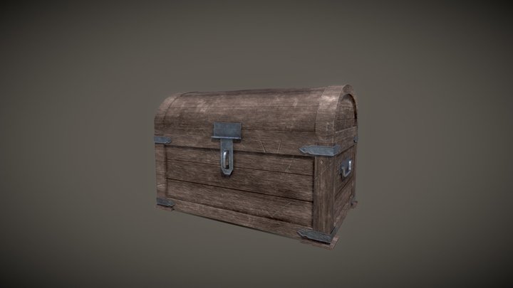 Medieval Wooden Chest 3D Model