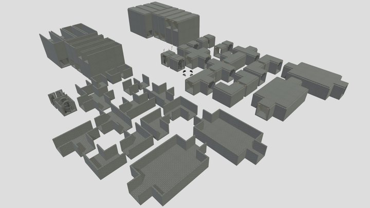 Dungeon Tileset 3D Model