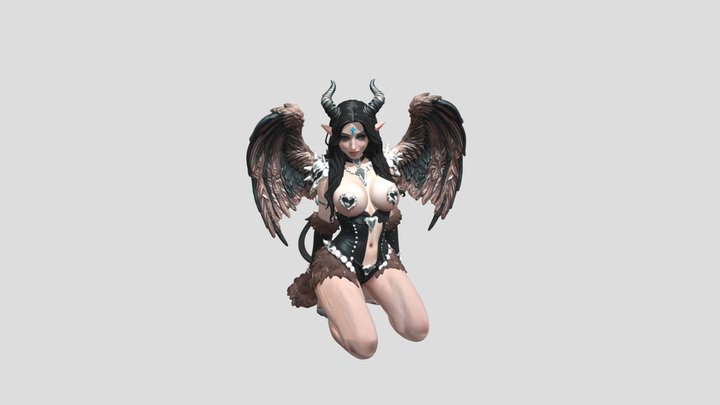 Infernal Wings of the Demon Queen 3D Model
