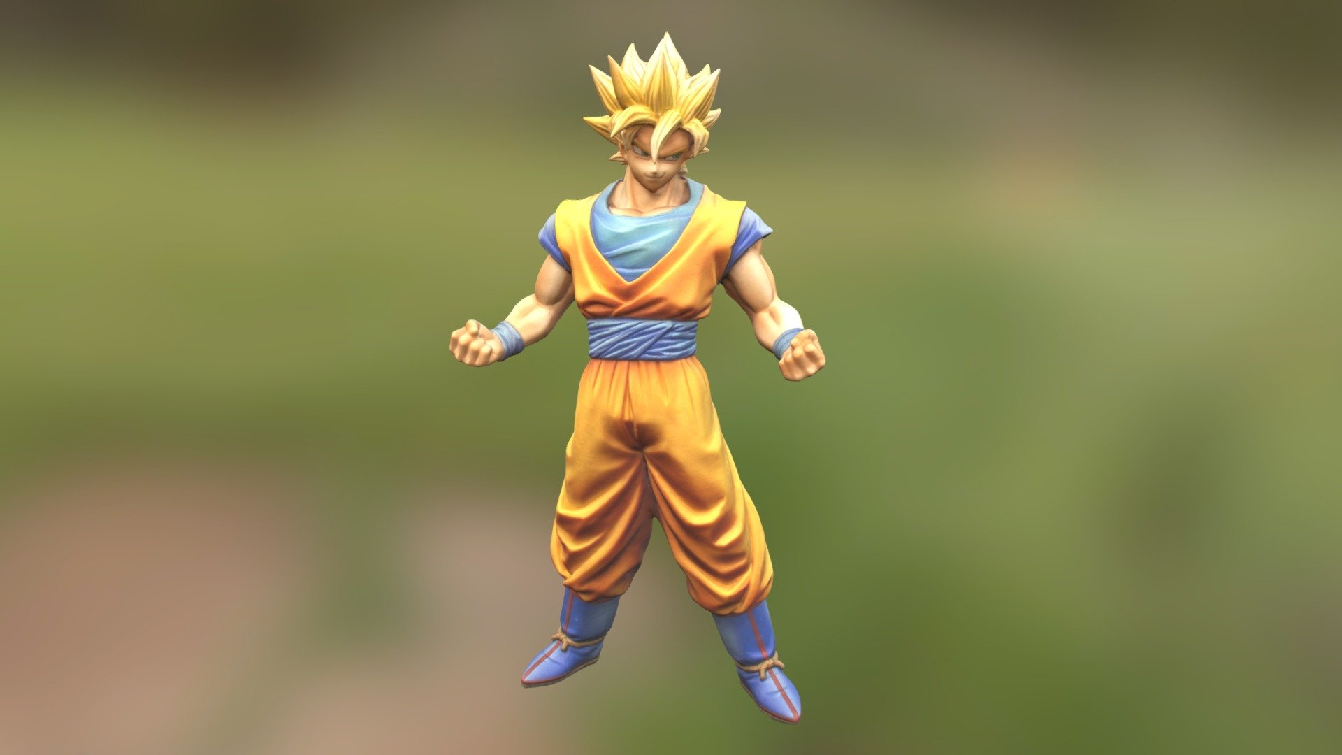 3D model Goku Super Saiyan 1 VR / AR / low-poly