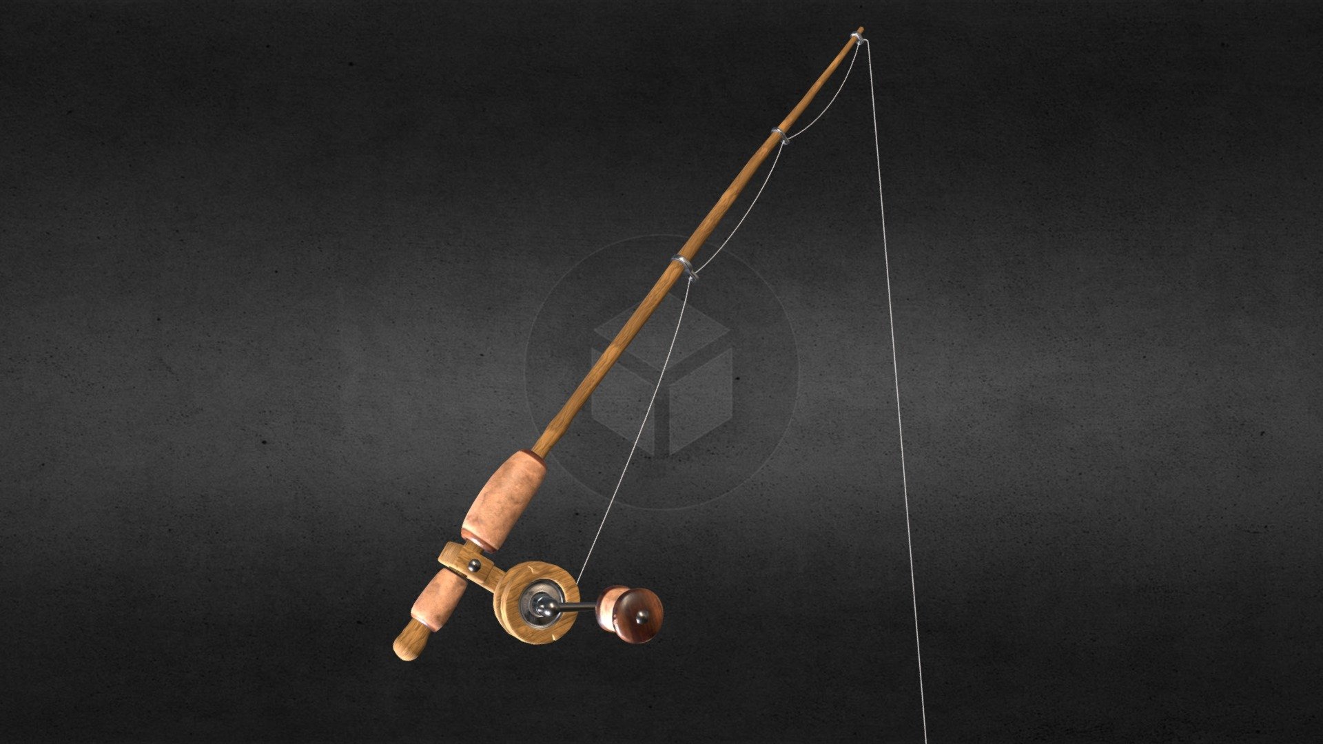 3D model Old bamboo fishing rod VR / AR / low-poly