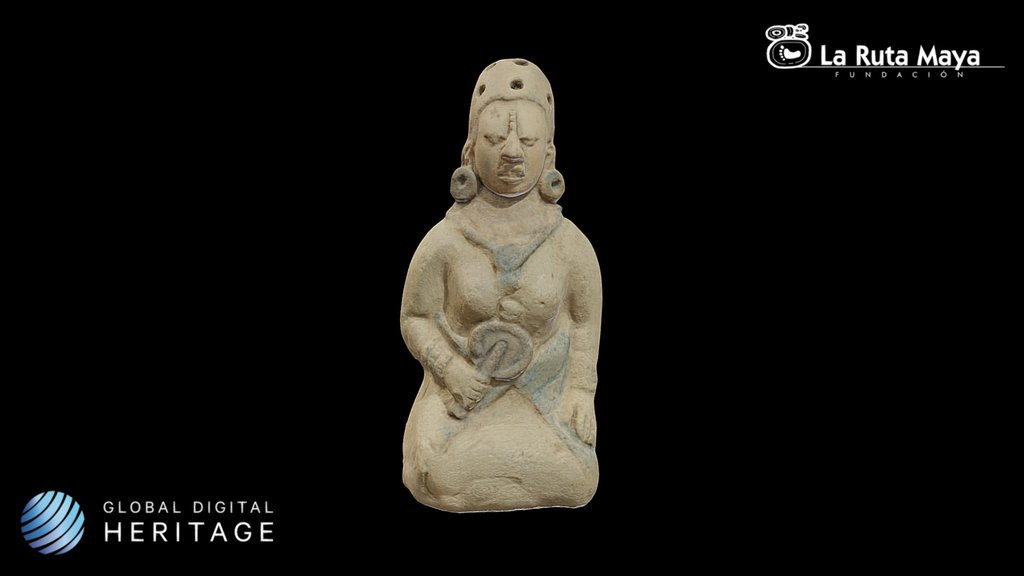 Female figurine with inlay holes