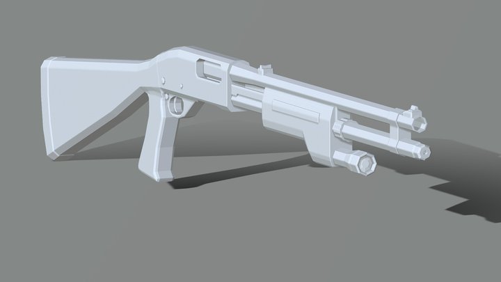 Low Poly Remington 870 SWAT 3D Model