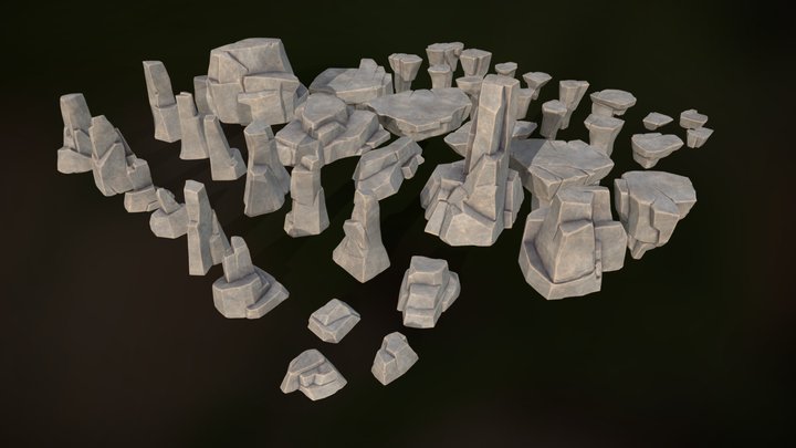 Stylized Rocks | Game Ready Pack in PBR Standard 3D Model