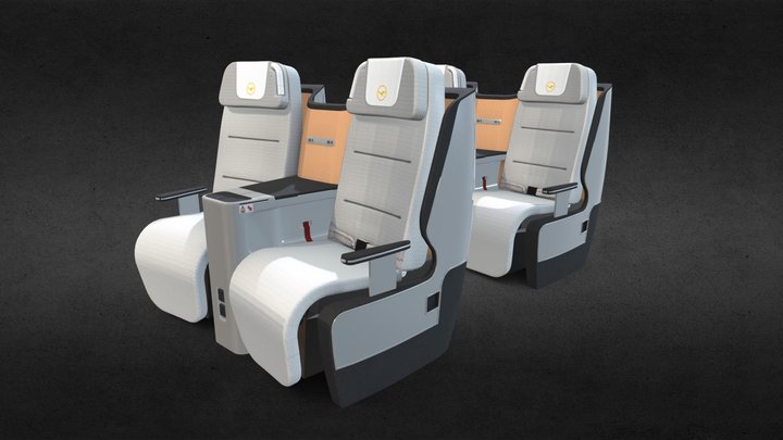 Lufthansa New Business Class Seats - Boeing 747 3D Model