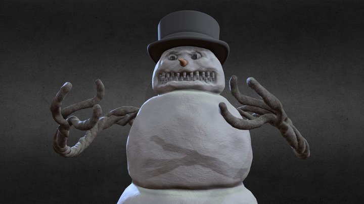Bad Scary Snowman 3D Model