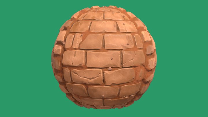 Stylized Desert Tiles Material 03 3D Model
