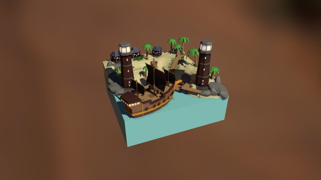Cove And Ship - 3D model by setolyx [51ac294] - Sketchfab