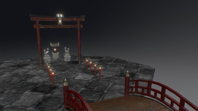 Temple Scene 3D Model