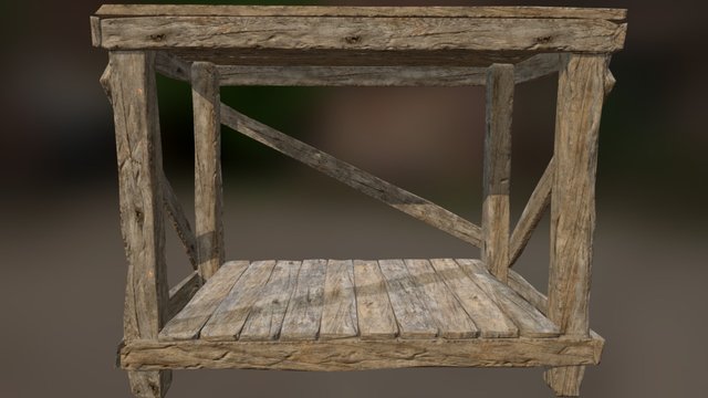 Workbench Low Poly 3D Model