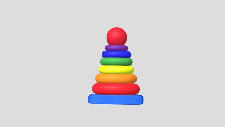 Ring pyramid toy 3D Model