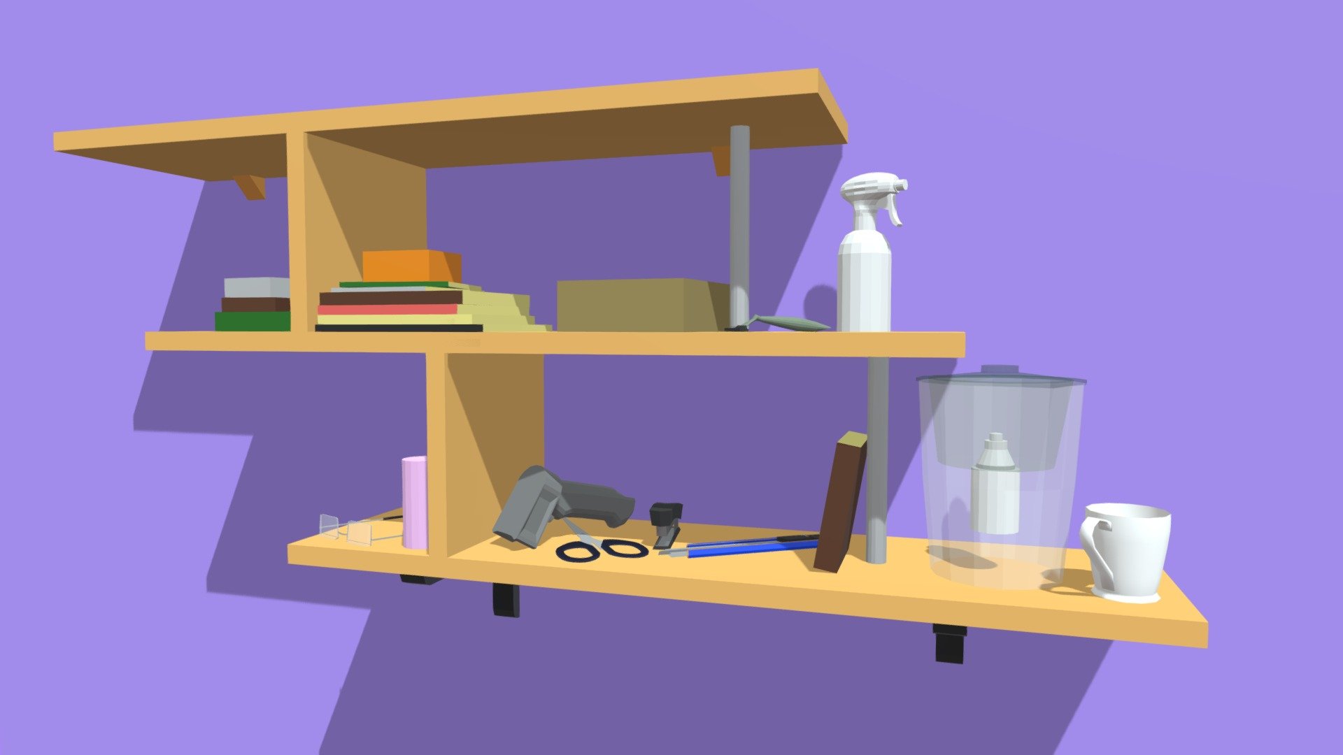 Shelf with random objects - Download Free 3D model by Elijah ...