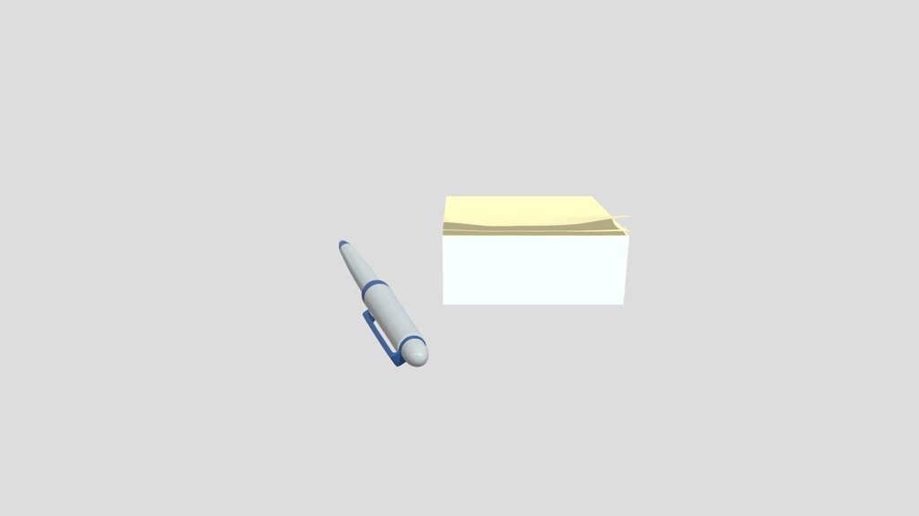 Postit Note Block And Pen