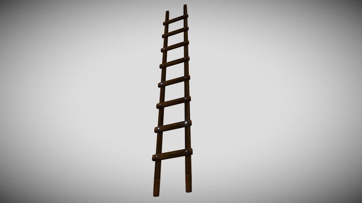 Wooden Ladder 3D Model